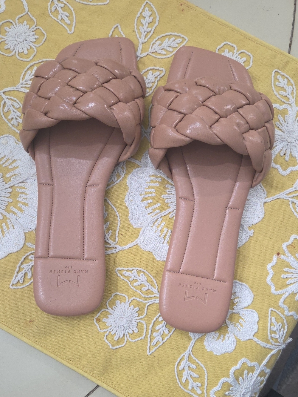 Marc Fisher Braided Slide Sandals in Blush